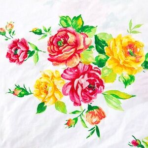 Vintage Westpoint Twin Flat Sheet Floral Shabby Chic Cottage Bedding Made in USA